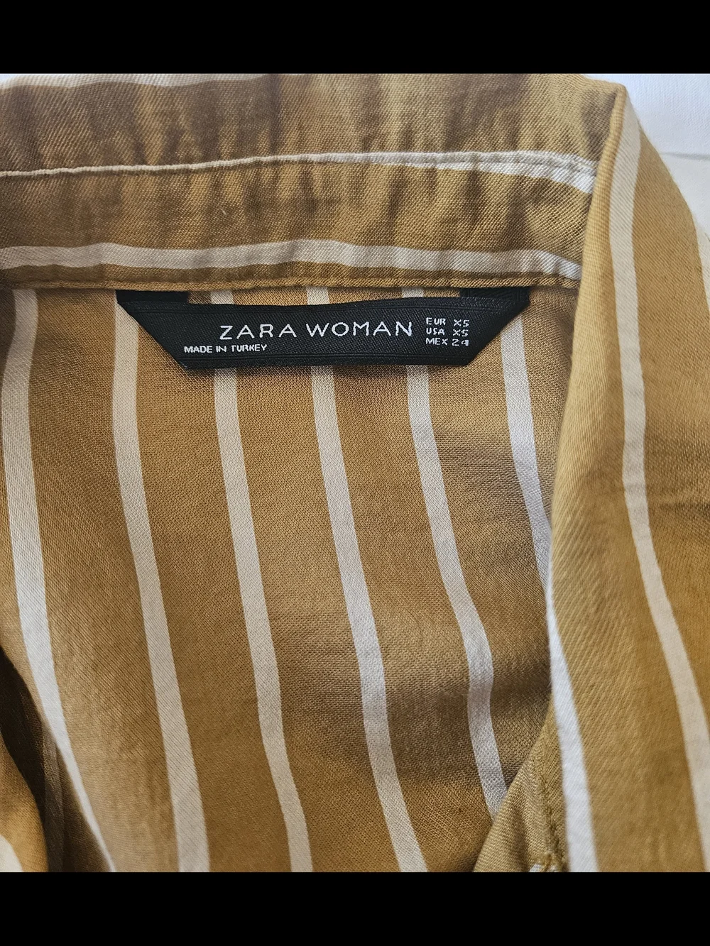 ZARA WOMAN Striped Cinch-Waist Button Shirt - Picture 13 of 14